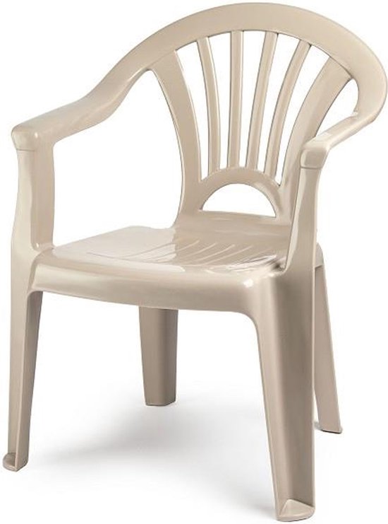 Forte Plastics Kinderstoelen 4x met tafeltje set - buiten/binnen - beige - kunststof - tuin meubels van Fort — afbeelding 2