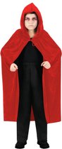 Halloween Dracula cape - voor kinderen - fluweel - rood - L120 cm