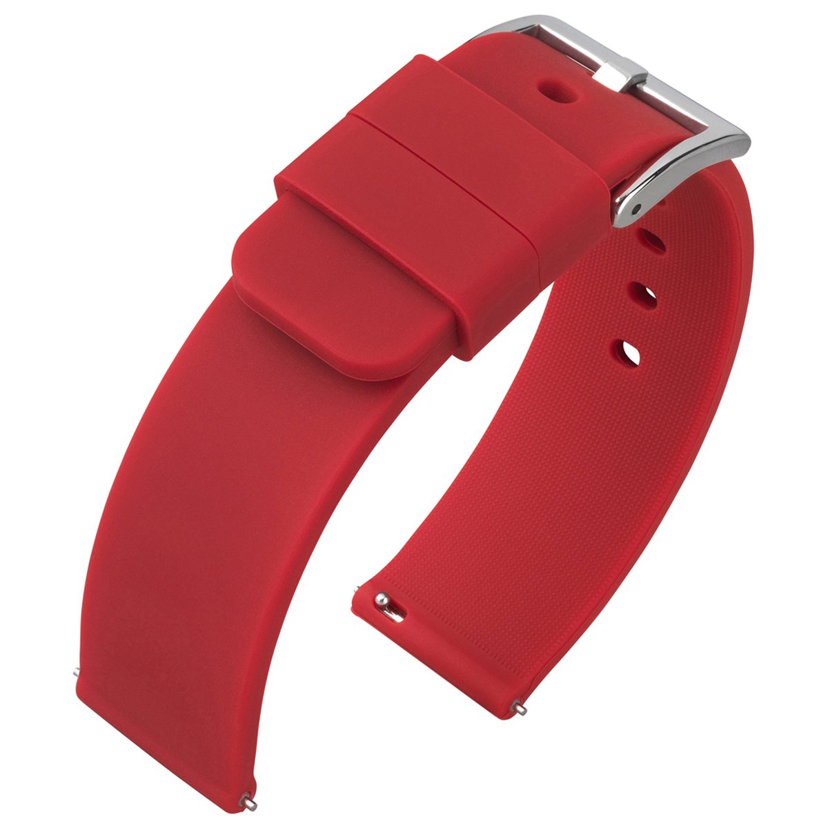 Silicone Rubberen Horlogebandje- Makkelijk Zelf te Monteren - Donkerrood 22mm