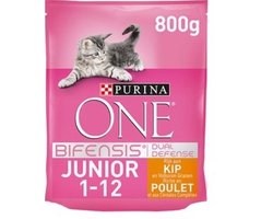 2x Purina ONE Junior - Kattenvoer - Kip & Volkoren Granen - 800g