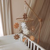 Complete set - Little Loua Bloemen Baby Muziekmobiel - 100% handgemaakt - Boxmobiel - Babykamer decoratie - Cadeau Baby