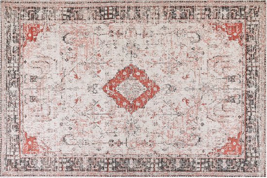 ATTERA - Laagpolig vloerkleed - Rood - 200 x 300 cm - Katoen