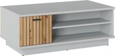 VERO T01 Salontafel met planken, 110 x 60 cm, grijs/eiken