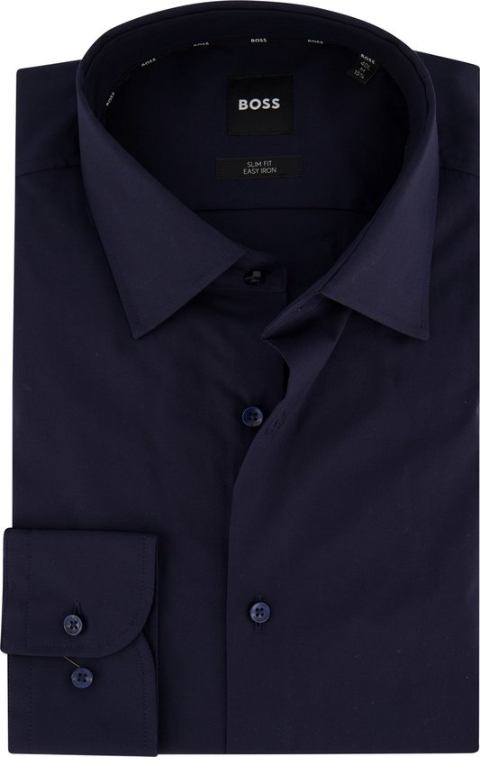 Hugo Boss overhemd mouwlengte 7 donkerblauw