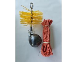 Schoorsteenveegset 125 mm Nylon -schoorsteenreiniger - schoorsteenveger - schoorsteenveegset - schoorsteen borstel - veegkit