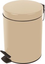 seau Sydney Beige poubelle poubelle à pédale - 3 litres - avec seau intérieur amovible