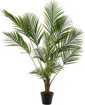 Kaemingk Kunstplant Areca - goudpalm - groen - 125 cm - in zwarte pot - palmboom