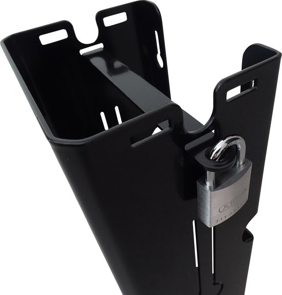 Laadhouder V2 Afsluitbaar - Oplader wandhouder voor het veilig ophangen van uw Elektrische Fiets lader - Zwart maat M - Organizer - Metaal van Castelijn & Beerens — afbeelding 2