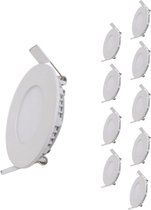 12W witte slanke ronde LED-downlight (pak van 10) - Wit licht - Alliage acier inoxydable - wit - Pack de 10 - Wit Neutre 4000K - 5500K - Wit - SILUMEN