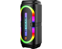 foto van N-GEAR LGP24C - Bluetooth Speaker - Karaoke Set - Party Box met Microfoon - Zwart