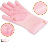 Borvat® |Siliconen afwashandschoenen - Multifunctioneel - Schoonmaak handschoenen - Milieuvriendelijk - Vaatwasser bestendig - Huishoudhandschoen - Antibacterieel - Roze
