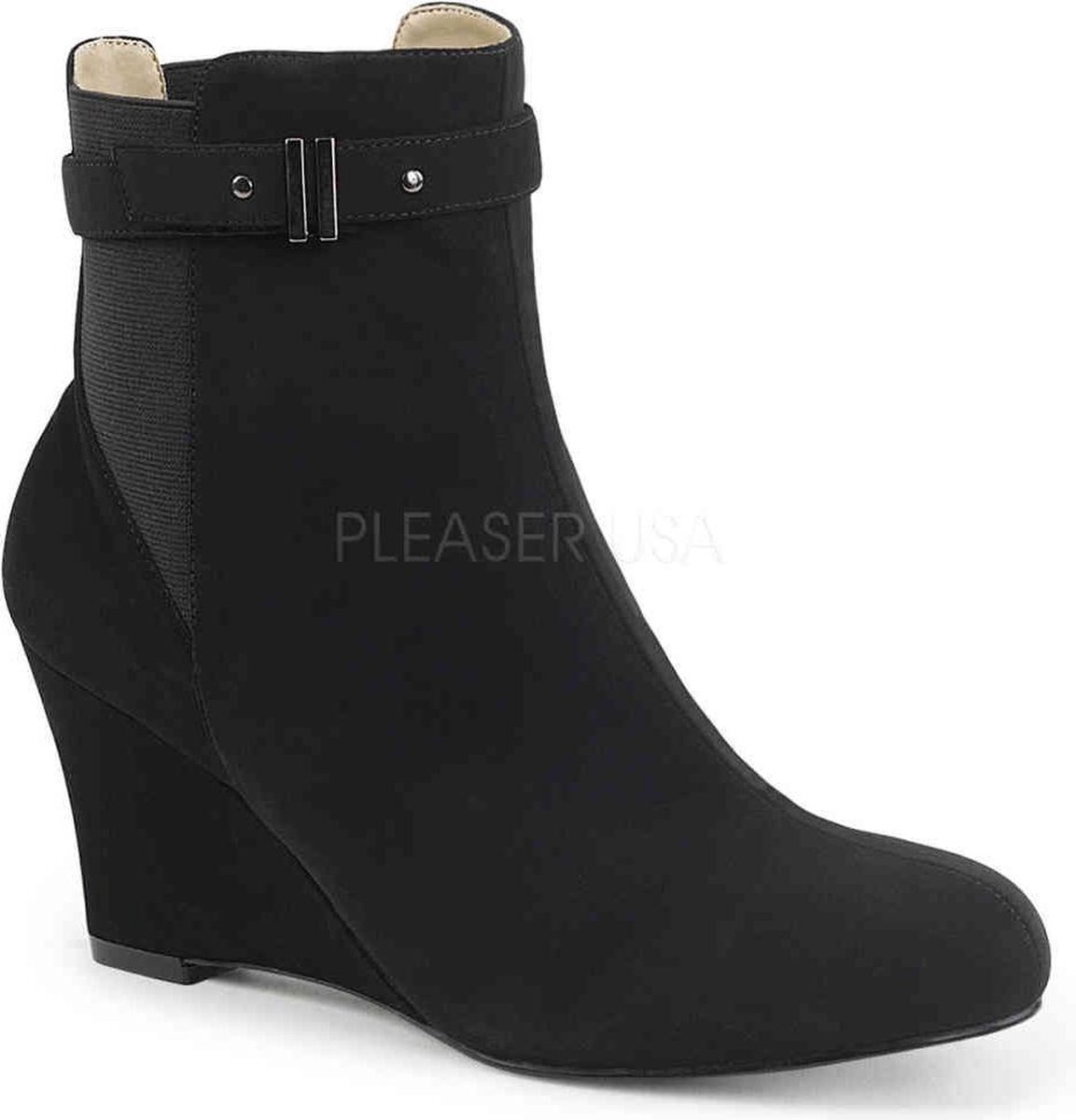 Pleaser Pink Label Enkellaars -42 Shoes- KIMBERLY-102 Zwart