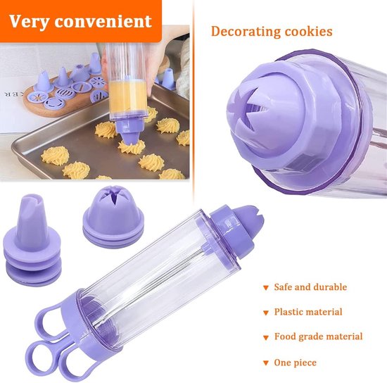 13 stuks taartspuit, garneerspuitset van roestvrij staal met 6 spuitmonden en 3 crèmeschrapers, taartaccessoires, complete taartdecoratieset, herbruikbare taartspuit voor koekjes, cupcakes