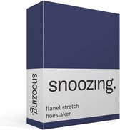 Snoozing stretch flanel hoeslaken - Eenpersoons - Navy