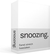 Snoozing stretch flanel hoeslaken - Extra breed - Wit