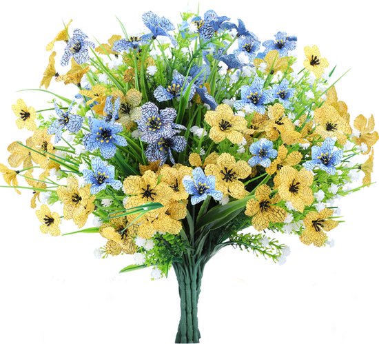 Groot boeket kunstbloemen - Luxe bos - Realistisch - Binnen en Buiten - Nep bloemen - Decoratie - Goede kwaliteit