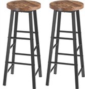 Bol.com Hoge barkrukken Maxi - Zithoogte 71cm - Bruin - Set van 2 - Keuken - Barstoelen - Zonder rugleuning - Hout aanbieding