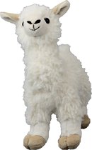 Inware pluche lama knuffeldier - wit - lopend - 24 cm - Dieren knuffels