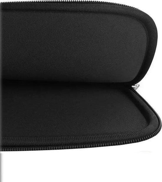 Housse d'ordinateur portable noire avec fermeture éclair, intérieur doux.