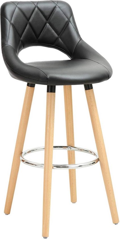 Barkruk Deluxe Fred - Industrial - Legergroen - Barkrukken set van 1 - Barstoel Kruk - Barstoelen met rugleuning - Keukenstoel - Kunstleer