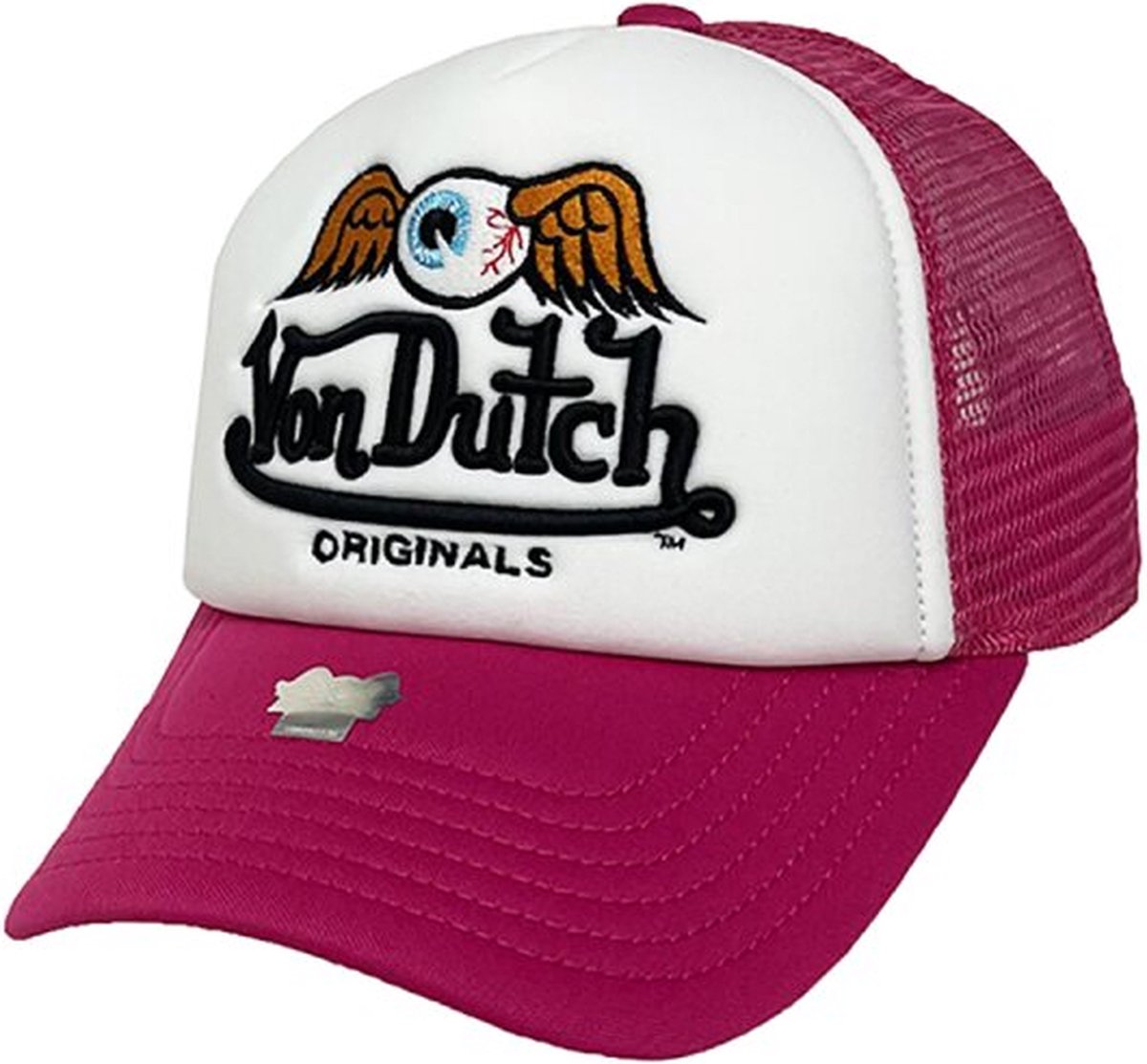Von Dutch Pet - Roze Wit - Fall '23 Collectie - One Size - Baseball Cap Dames - Trucker Cap - Pet Dames Volwassenen - Pet Dames - Petten