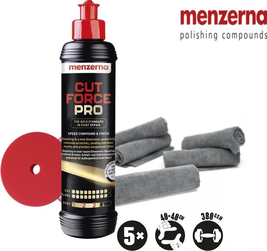 Foto: Menzerna cut force pro auto polijstpasta set voor alle soorten verf 250 ml all in one autopolijstmiddel om krassen te verwijderen professionele one step polijstpasta voor alle soorten lak 