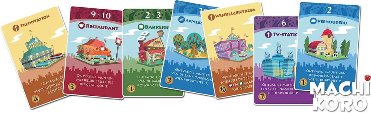 White Goblin Games Machi Koro - Dobbelspel - Bouw je eigen stad — afbeelding 16
