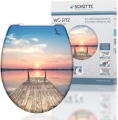 Wc-bril SUNSET SKY met softclose, toiletdeksel met motief en snelsluiting voor het reinigen, Duroplast wc-deksel (max. belasting van de wc-bril 150 kg)