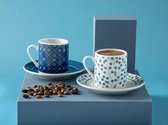 English Home espresso kopjes - Turkse koffie kopjes - 2 Persoons - 80ml - Donker blauw
