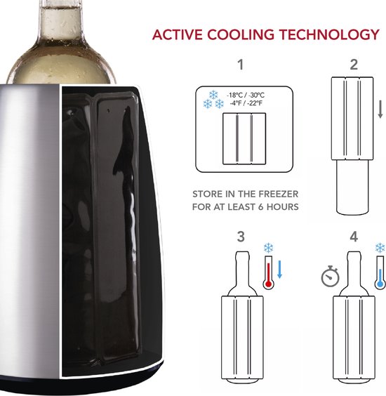 Vacu Vin Active Cooler Wine Elegant | Wijnkoeler | RVS - VacuVin