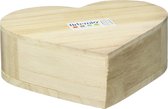 Houten doos hart met draaideksel, beige, 15 x 4 x 13 cm