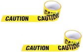 2x Caution afzetlinten 30 meter - 2 rollen waarschuwing/markeer linten