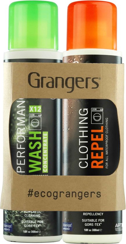 Grangers Eco Twin Pack - Performance Wash en Performance Repel Plus | 300ml/275ml | Reinigt, verfrist en weerlegt alle outdoor- en sportkleding Grangers Eco Twin Pack - Performance Wash en Performance Repel Plus | 300ml/275ml | Reinigt, verfrist en weerlegt alle outdoor- en sportkleding