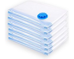Vacuümzakken - Pak van 6 - Extra Groot 100x80 cm - Ruimtebesparende Opbergzakken voor Kleding, Beddengoed, Dekens & Kussens - Vacuüm Sluiten met Stofzuiger - XXL Set