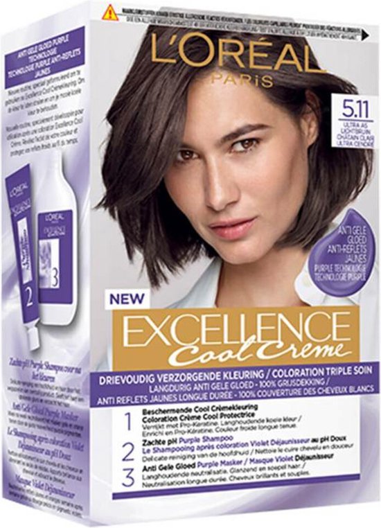 Harnas geschenk Pardon 6x L'Oréal Excellence Cool Crème Permanente Crèmekleuring 5.11 - Ultra As  Lichtbruin | bol.com