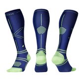 STOX Energy Socks - 2 Pack Sportsokken voor Mannen - Premium Compressiesokken - Kleur: Donkerblauw/Geel - Maat: Large - 2 Paar - Voordeel - Mt 43-47