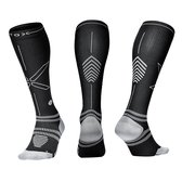 STOX Energy Socks - 3 Pack Sportsokken voor Vrouwen - Premium Compressiesokken - Kleuren: Blauw/Lichtblauw - Bordeaux/Oranje - Zwart/Grijs - Maat: Small - 3 Paar - Voordeel - Mt 36-38