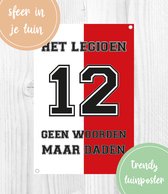 Poster Feyenoord 40x60cm - Tuinposter geen woorden maar daden - Cadeau feyenoord fan - Poster het legioen - Tuinposter - Tuin decoratie - Poster buiten - veranda decoratie - wanddecoratie - verjaardag - voetbal - kerst - winter - herfst - sinterklaas