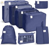 Swissbex Packing Cubes - 8-delig - Blauw - Optimaliseer je Inpakken met Stijl, Gemak en Organisatie