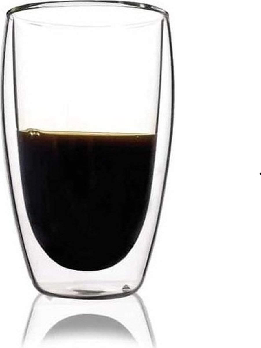 Homestar-Theeglazen - 350 ml - 4stuks - Dubbelwandige glazen - Koffieglazen - Theeglas met oor - Theeglas - Cappuccino glazen