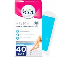 Body Hair Removal Strips Veet Pure Sensitive skin Body Legs (40 Units)
