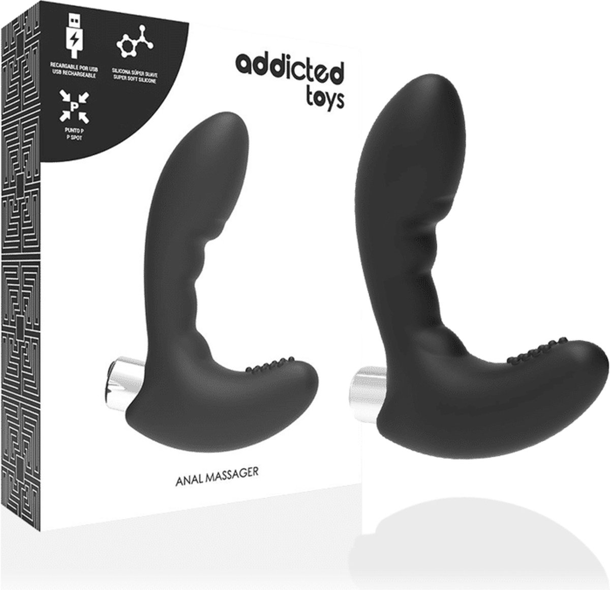 Goedkoopste ADDICTED TOYS | Addicted Toys Prostatic Vibrator Black Rechargeable