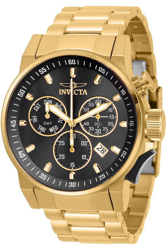Invicta I-Force Orologio Uomo In Acciaio 46mm Quarzo, Quadrante Nero, 10 Bar