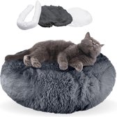 AdomniaGoods - Stevige hondenmand - Luxe kattenmand - Antislip kattenkussen - Afneembare hoes - Goed gevuld - Stevig strak design! - Donker grijs 60cm