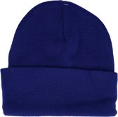 Beanie Muts Basic Blauw Musthaves One Size Winter Warm Hoofddeksel Unisex Universeel