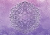 Fotobehang - Vlies Behang - Violet Mandala - (152,5 x 104 cm) (1 vel)