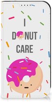Bookcase met Quotes Geschikt voor iPhone 15 Pro Smartphone Hoesje Cadeautjes voor Meisjes Donut