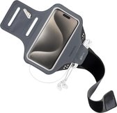 Hardloop Sportarmband geschikt voor Apple iPhone 15 Pro - Zwart - Mobiparts