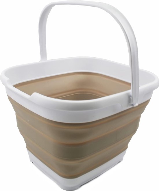 Panier/seau pratique pliable et rectangulaire de 10 litres (blanc/latte) |  bol.com