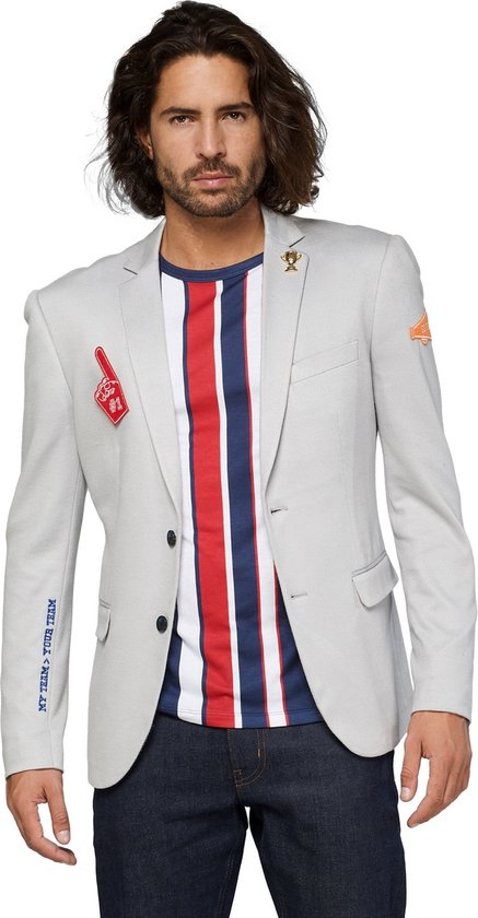 OppoSuits Deluxe Supportswear - Sports Jersey  - Heren Blazer - Sport - Soft Grey - Maat EU 56